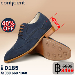 Blue Suede Men's Derby Shoes